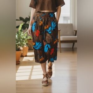 vtg 80s/90s rayon Hawaiian print skirt
